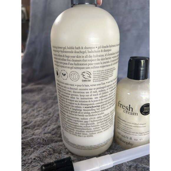 Philosophy Fresh Cream Hydrating Shower Gel  - 32 fl. oz. & 8 fl. oz. With Pump - Picture 3 of 3